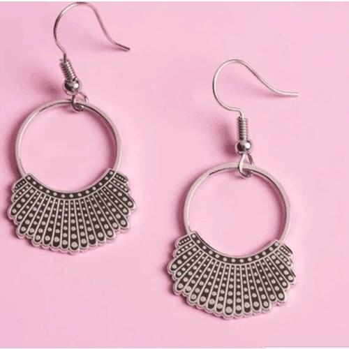 2020 Cross-border Hot Sale New European and American Creative All-match Female Justice Justice Ginsberg Retro Drip Earrings