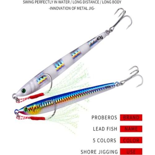 5 PCS Metal jig bait weight 7g-60g trolling hard bait bass fishing tackle trout diving bait diving bait