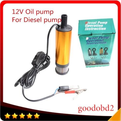 Car Oil Pump DC 12V 38MM Electric Water Pumps Camping Submersible Transfer 1.5A for Diesel Oil Pump Aluminium Alloy Belt for VW