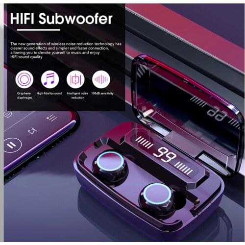 Sweettreats Touch Control Wireless Earphone Bluetooth stereo gaming headset Sport waterproof Earphones with Microphone LED Charg