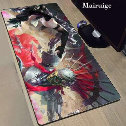Mairuige Large Size Locking Edge Padmouse NieR Automata Anime Game Mouse Pad L XL for LOL CSGO Support Customization Table Mat