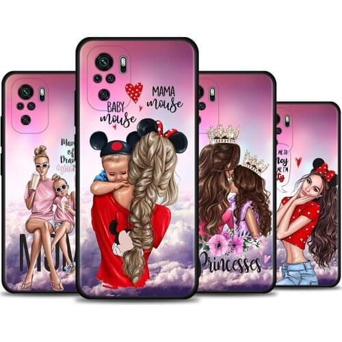 Phone case For Redmi Note 10 Pro Max 9 9s 9t 8t 7 Para Funda for Redmi K40 Plus 9A 9C 9T Coque Woman Fashion girl Super Mom baby