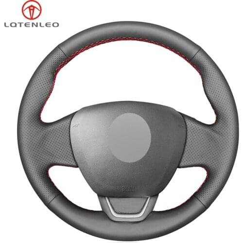 LQTENLEO Black PU Artificial Leather Car Steering Wheel Cover For Renault Kaptur 2016-2019 Captur 2016-2019