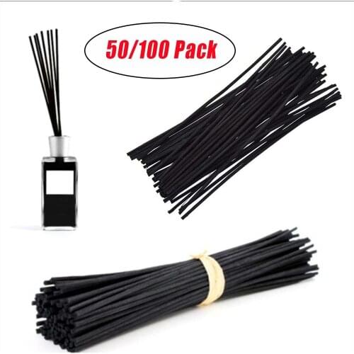 Black Aromatherapy Rattan Reed Diffuser Stick Replacement Fiber Essential Oil 20cm 3mm