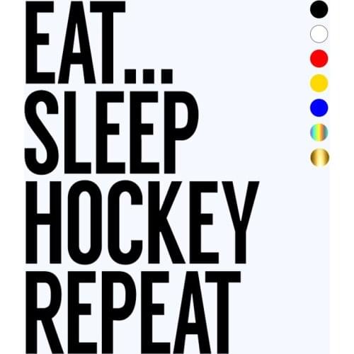 CK3043# EAT_SLEEP_HOCKEY_ reflective funny car sticker vinyl decal silver/black car auto stickers for car bumper window