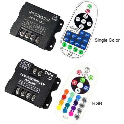 DC12-24V Wireless High-Power 23-Key Single Color Dimming/Timing Function 24-Key Static Light Bar Adjustment Controller