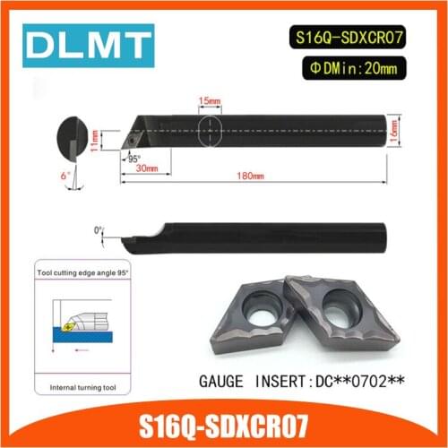 S16Q-SDXCR07 95 Degrees Internal Turning Tool Holder For DCMT070204 DCMT070208 Insert Internal Boring Bar Lathe Machine