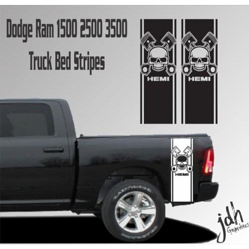 For Dodge Ram 1500 2500 3500 Truck Bed Stripe Vinyl Decal Sticker Skull Mopar