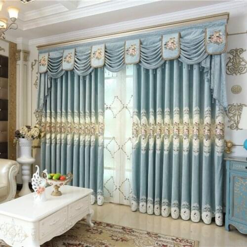 Hot selling European and American palace luxury embroidered curtains living room curtains bedroom luxury curtains hotel curtains