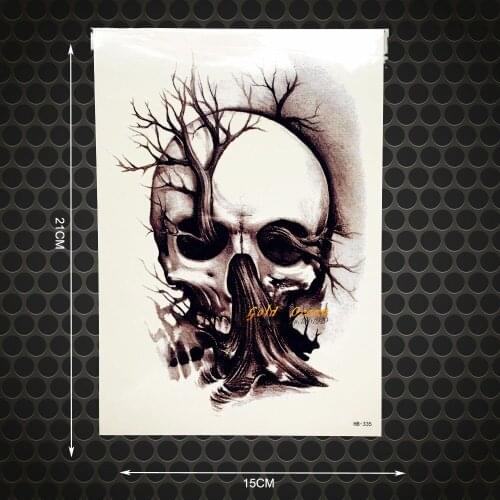 Henna Temporary Tattoo Damen Devil Deisgns Fake Flash Waterproof Temporary Tattoo Stickers 21x15CM Withered Tree Tattoo Spray