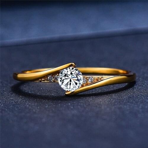 Classic Female White Zircon Stone Ring 925 Sterling Silver Engagement Ring Boho Vintage Round Crystal Wedding Rings For Women