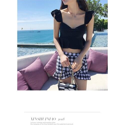 Swimsuit Woman Two Pieces Bikini Swim Suits Biquini Infantil Female Solid Swiming Suit Women May Brazilian Korean Girls Plaid