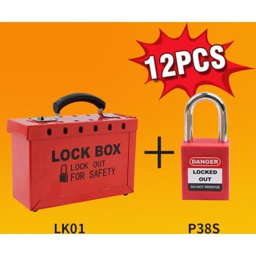 Lockey Steel Portable Group Lockout Box With Padlock Lockout Tagout