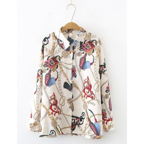 Vogue casual chiffon shirts Womens Blouse New Summer Long sleeve Blusas Mujer Female