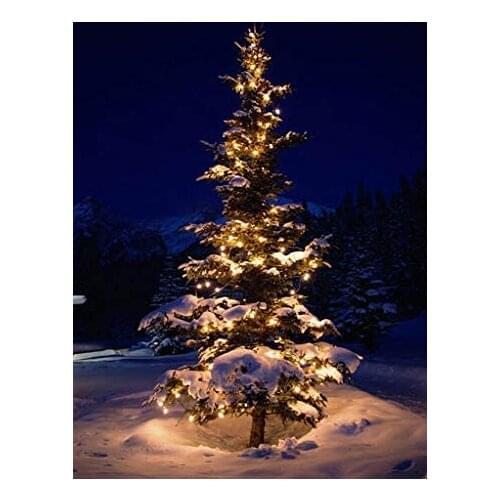 Outdoor Christmas Tree in Snow Metal Tin Sign Art Holiday Decoration Outdoor & Indoor Sign Wall Decoration Metal Plate