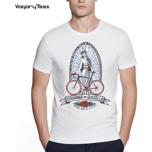 New Fashion Summer Mens The patron saint of bicyclists T-Shirt Bicycle Rides Funny cycling Bike Classic Streetwear Tshirt