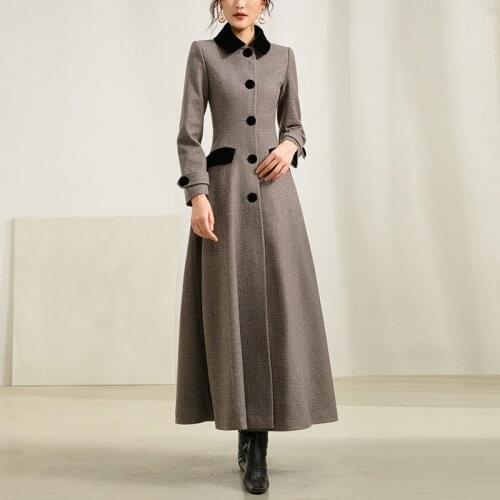 2020 new winter winter winter thickened off season medium long high end woolen woolen cloth thousand bird grid overcoat