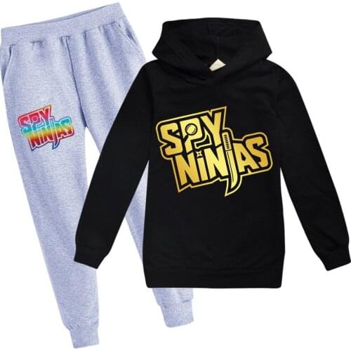 Autumn Cartoon Hoodie Girl Baby Sweatshirt Kids Clothing SPY NINJA Kids Hoodie + Pants Boy Cotton Clothing Christmas Set