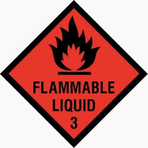 Warning Car Sticker FLAMMABLE LIQUID The Tail of The Car Reflective Decal Automobile Accessories PVC,10cm*10cm