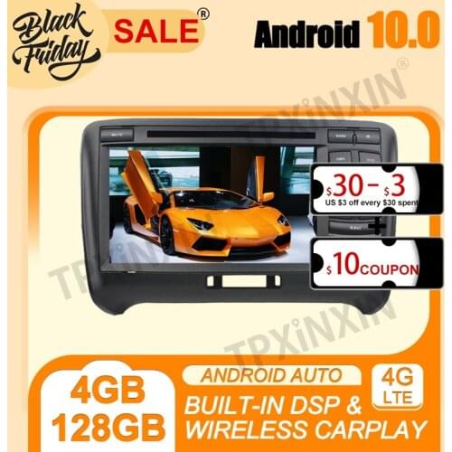 PX6 Android 10.0 4G+128G Carplay IPS For Audi TT 2006-2014 Multimedia Player Stereo Tape Recorder GPS Navi Auto Radio Head unit