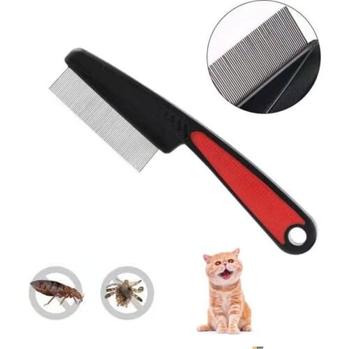 Flea Comb for Dogs Cats Pet Animal Care Comb Protect Pet Stainless Steel Comfort Flea Hair Grooming Comb Flea Lice Removal Brush
