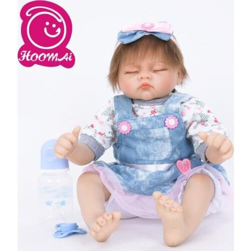 18" 45CM Lifelike Reborn Babies Dolls Cloth Body Lovely Now Realistic Bebe Reborn Baby Doll With Closed Eyes Kid Birthday Gifts