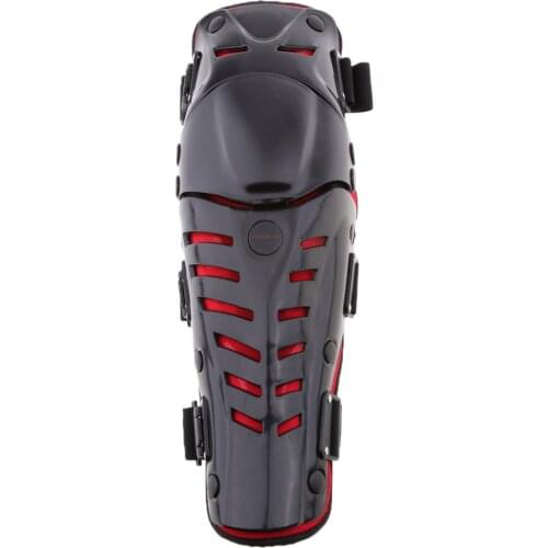 Adjustable Motorcycle Adult Knee Pad Shin Guard Protective Gear Red