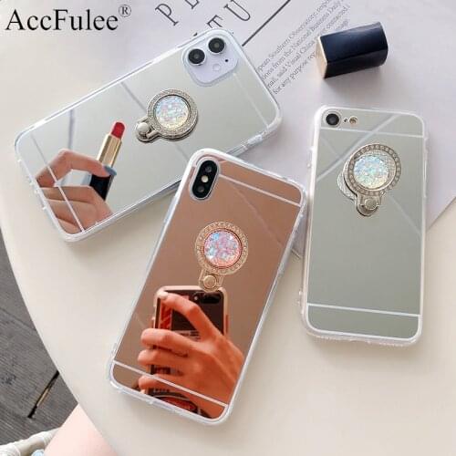 Luxury Mirror Diamond Stand Holder Case For Huawei P Smart Z P40 Pro P30 P20 Lite 2019 P10 Selfie P9 P8 Lite 2017 Phone Cover