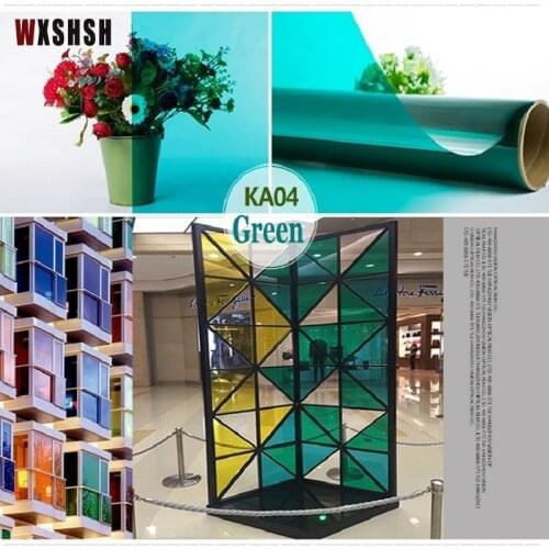 Green Window Film Self-Adhesive Durable Removable Solar-Control Water-Proof For Home Office Market Kindergarten Decoration