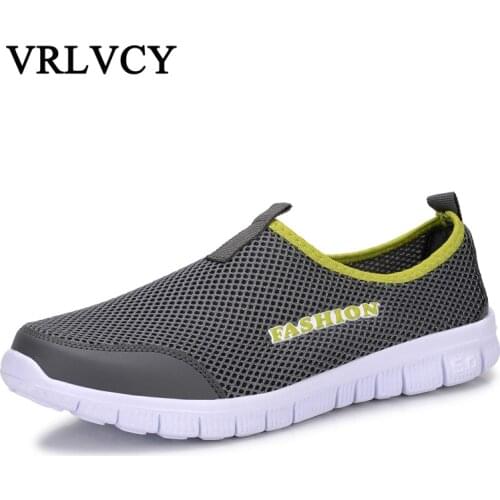 Fashion Summer Shoes Men Casual Air Mesh Shoes Lightweight Breathable Slip-On Flats Chaussure Homme Large Sizes 38-46 Wholesale