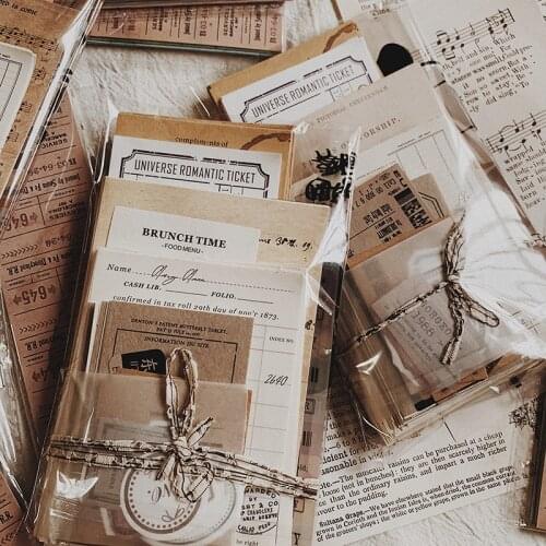 200 Sheets Vintage Collection Of Ticket Stubs Material Memo Paper Stationery Diy Diary Planner Scrapbooking Stickers Decoration