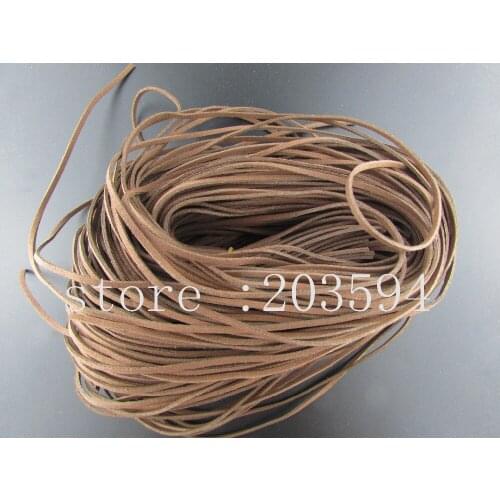 VNC1! 5 Meters 3x1.5mm light Brown color Faux Suede Cord Leather Lace For Clothes Shoes Jewelry Making Findings 5M/lots