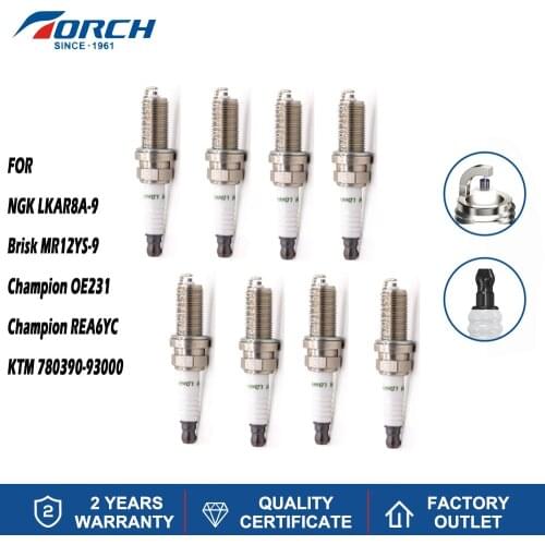 High Quality Genuine Spark Plug TORCH LD8RTA-9 Replace NGK LKAR8A-9 Brisk MR12YS-9 Champion REA6YC Automobiles Ignition 4-8PCS