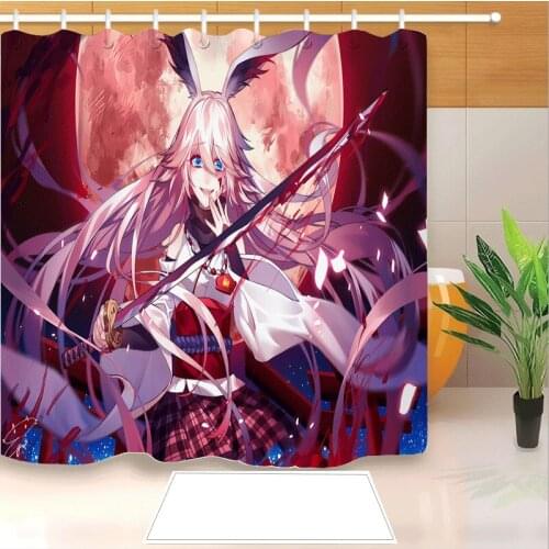 High Quality Anime Yae Sakura 3D Printed Shower Curtains Bath Products Bathroom Decor with Hooks Waterproof 04