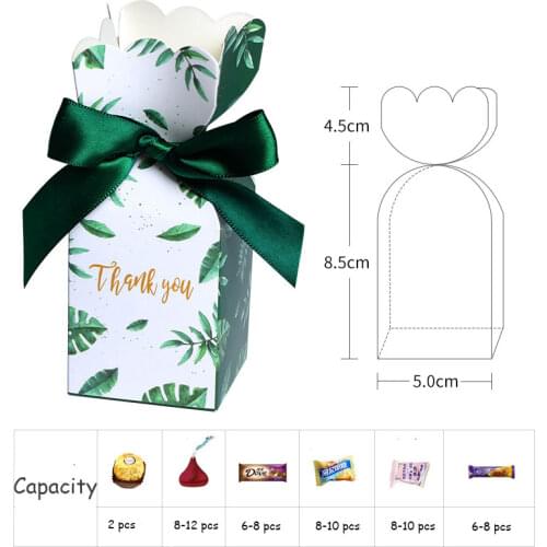 Green Paper Candy Boxes Gift Bag Wedding Box Baby Shower Favors Birthday Party Christmas Supplies Decoration