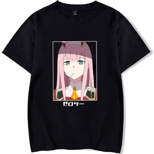 Darling in the Franxx Anime Harajuku Zero TWO Girl Print T Shirt Men/women Tops Loose Summer Short-sleeve Chic Male T-shirt
