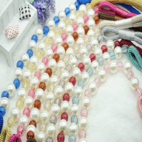 10 pcs Factory direct sales of pearl curtain strap curtain tie backs accessories multi-color optional living room accessories