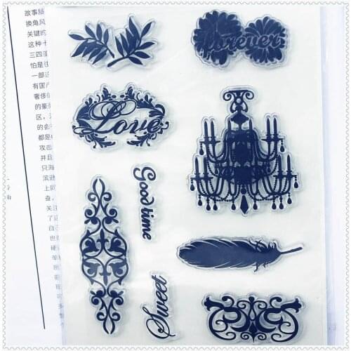 11.3*15.56cm Droplight Feathers Transparent Silicone Rubber Clear Stamps Cartoon For Scrapbooking/DIY Wedding Album