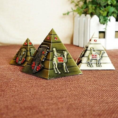 3 Each Small Metal Pyramid Egyptian Pyramids Architectural Souvenir Avatar Camel Egypt Tower Building Model Decoration Crafts