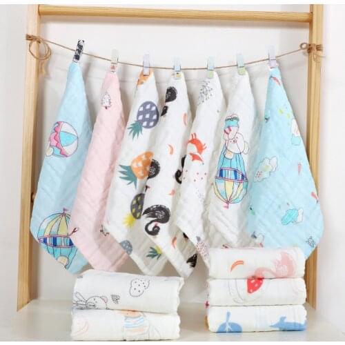 5 Pcs Gauze Baby Towel Hand Face Wipes Saliva Bib Handkerchief Kids Bath Towels Baby Toallas Baby Stuff For Newborns