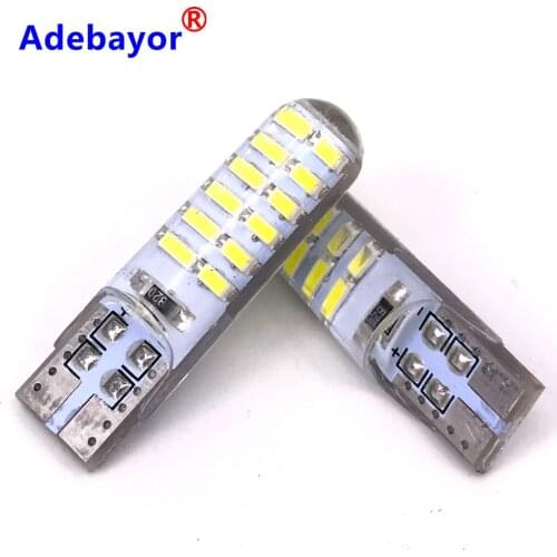 500pcs T10 W5W 192 168 501 3014 24 SMD LED Silicone Case Car Reading Light 24SMD 24 LED Auto Wedge Bulb Parking Lamps 12V