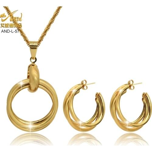 ANIID Matching Set Necklace Earrings Jewelry Women Wedding Bride Trendy Ethiopian Gold Luxury Charm African Brazilian Dubai 2021