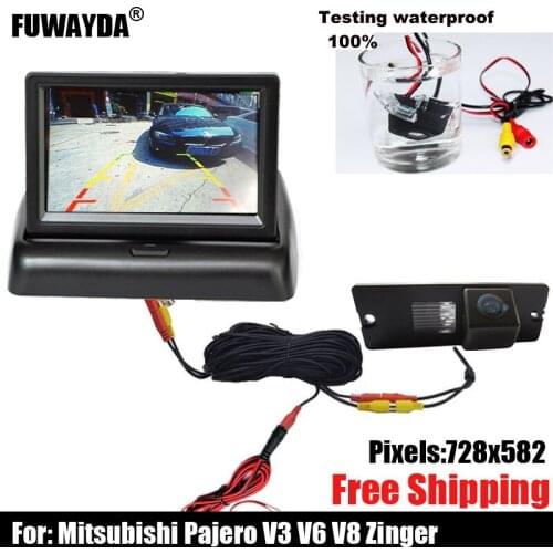 Free shipping!! SONY CHIP CCD CAR REAR VIEW REVERSE Mirror Image CAMERA FOR Mitsubishi Pajero V3 V6 V8 Zinger With Guide Line