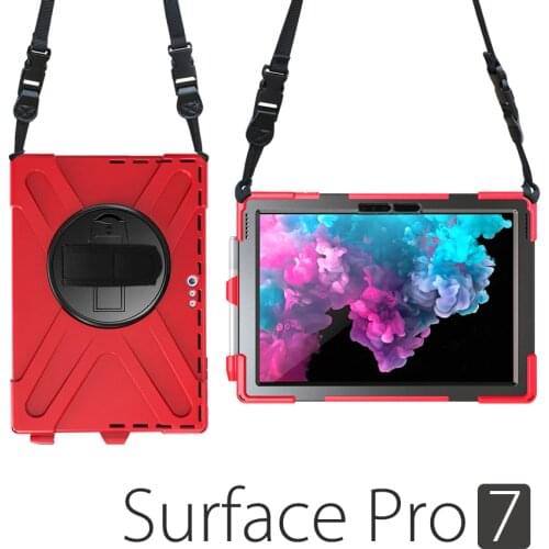 DropProof Case for Microsoft Surface Pro 7 2019 tablet Rugged Kids Shockproof Cover 360 Rotating Kickstand Hand Strap Neck Strap
