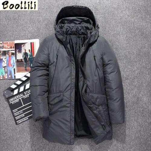 Long Down Jacket Men Brand Winter Jacket Men Windbreaker Windproof Stand collar Hooded Thick Snow Russia Overcoat