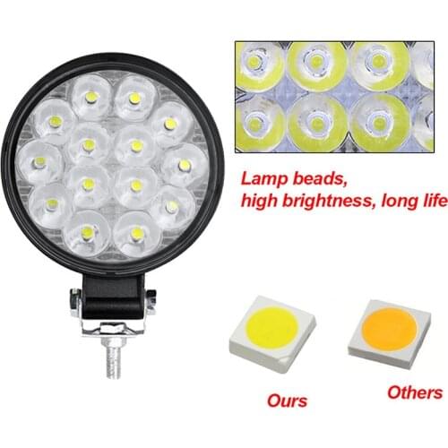 Work Light 42W/48W Car Headlight 14 Led Car Light For Truck Offroad Night Drive Fog Lamps Driving Lights