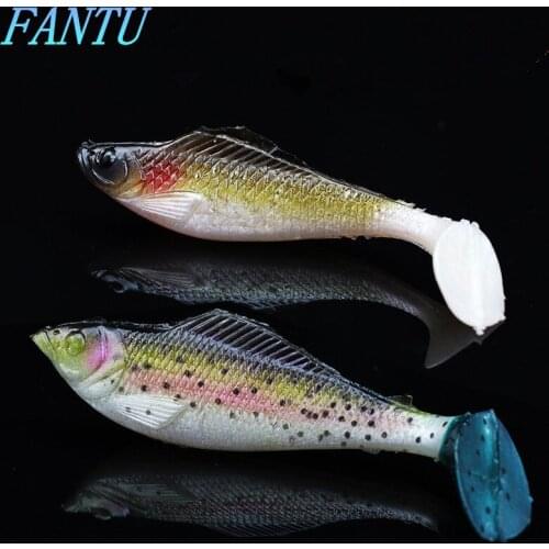 FANTU Artificial Soft Fishing Lures 8CM/10CM Built-in Sound Rod Soft Baits Sea Water/Freshwater Fishing Accessories