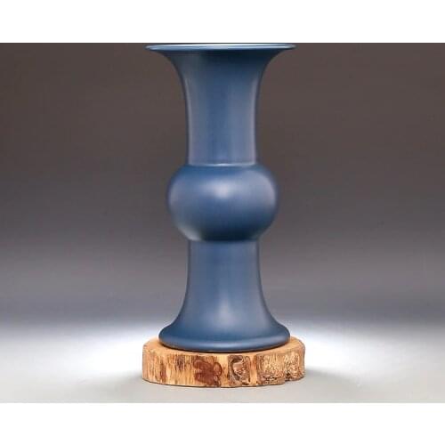 Chinese Antique Qing Dynasty Malachite Blue Palace Hua Gu vases-porcelain For Creative Gifts