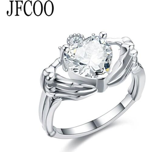 Punk Skull Joints Heart Ring Women Ring jewelry gift