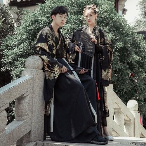 Men And Women Hanfu Dress Chinese Couples Costume Traditional Tang Suit Dynasty Princess Classical Stage Performance Wear DL4979